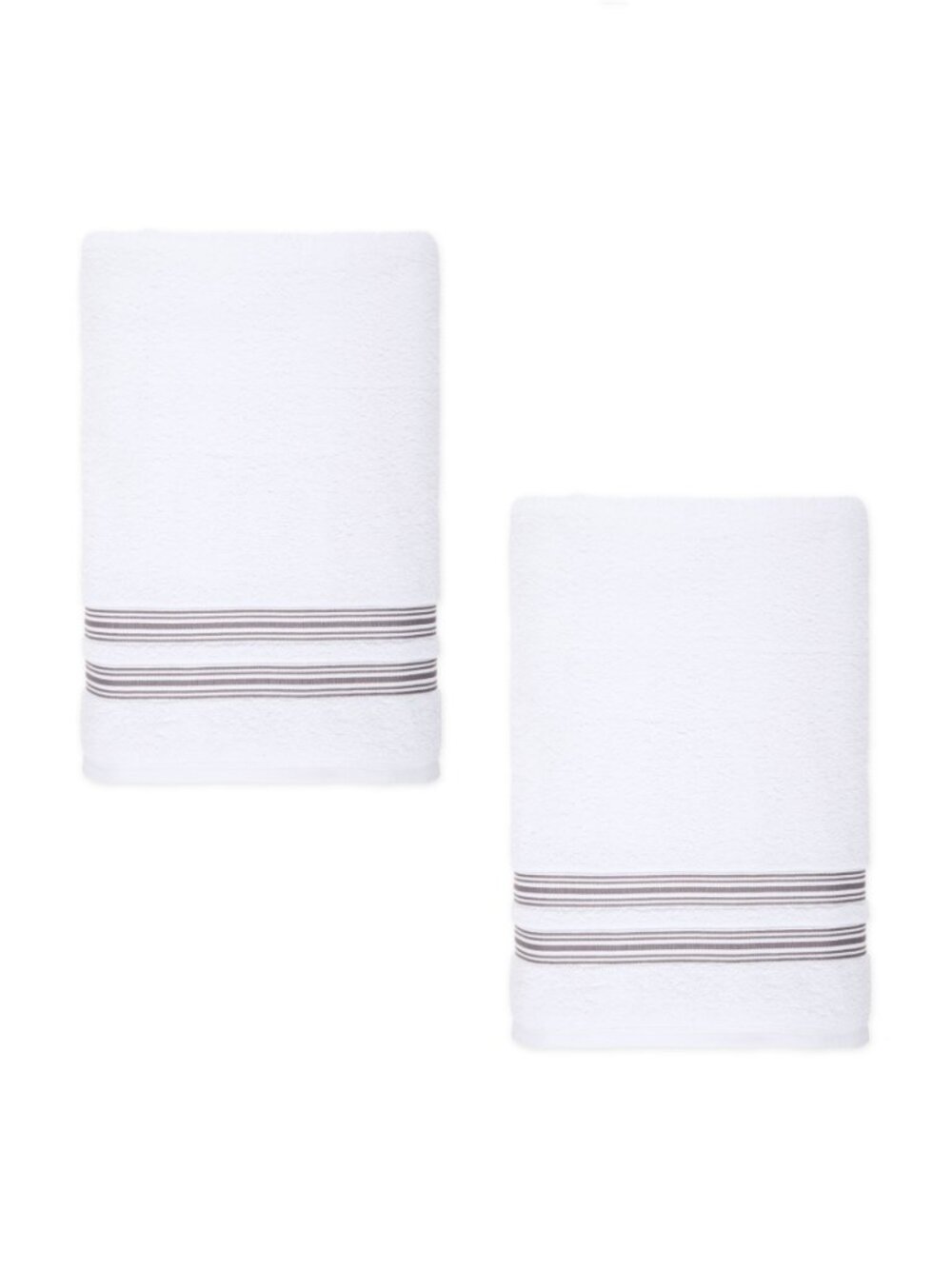 2 DAPPER GRAY STRIPE Nestwell 100% Hygro Cotton 34x68" BATH Sheets (new towels)